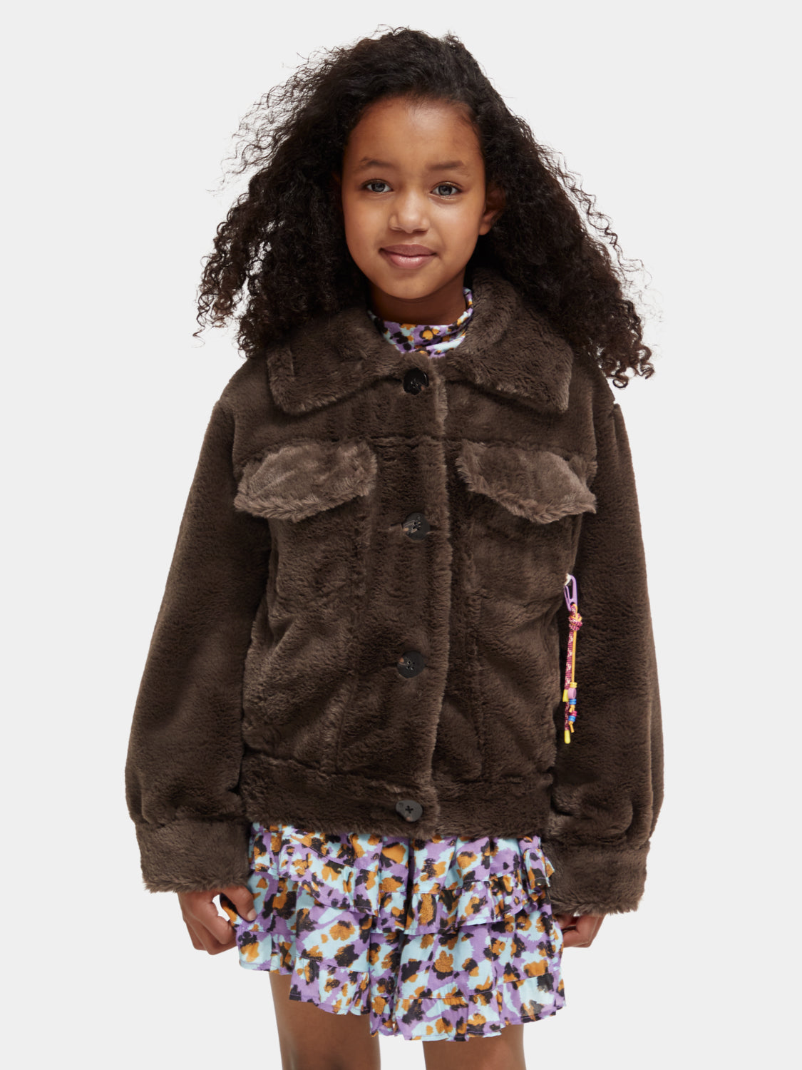 Girl faux fur jacket best sale