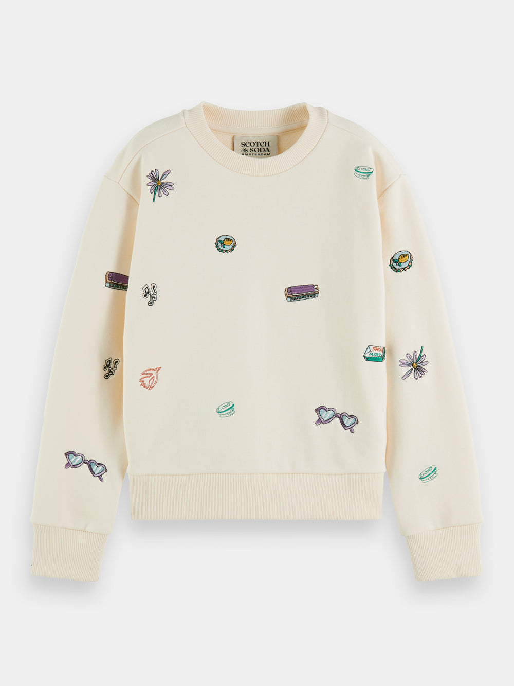 Kids - All-over embroidered sweatshirt - Scotch & Soda AU