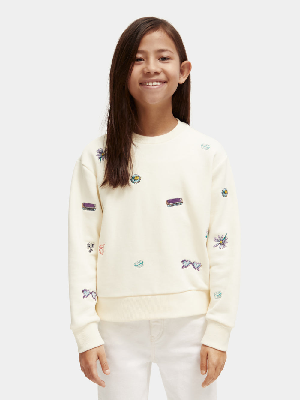 Kids - All-over embroidered sweatshirt - Scotch & Soda AU