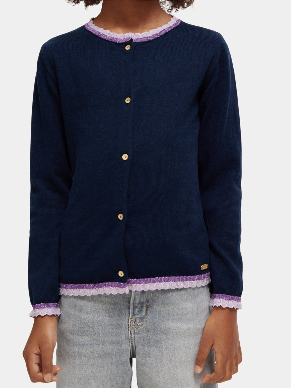 Kids - Lightweight glitter tipping cardigan - Scotch & Soda AU