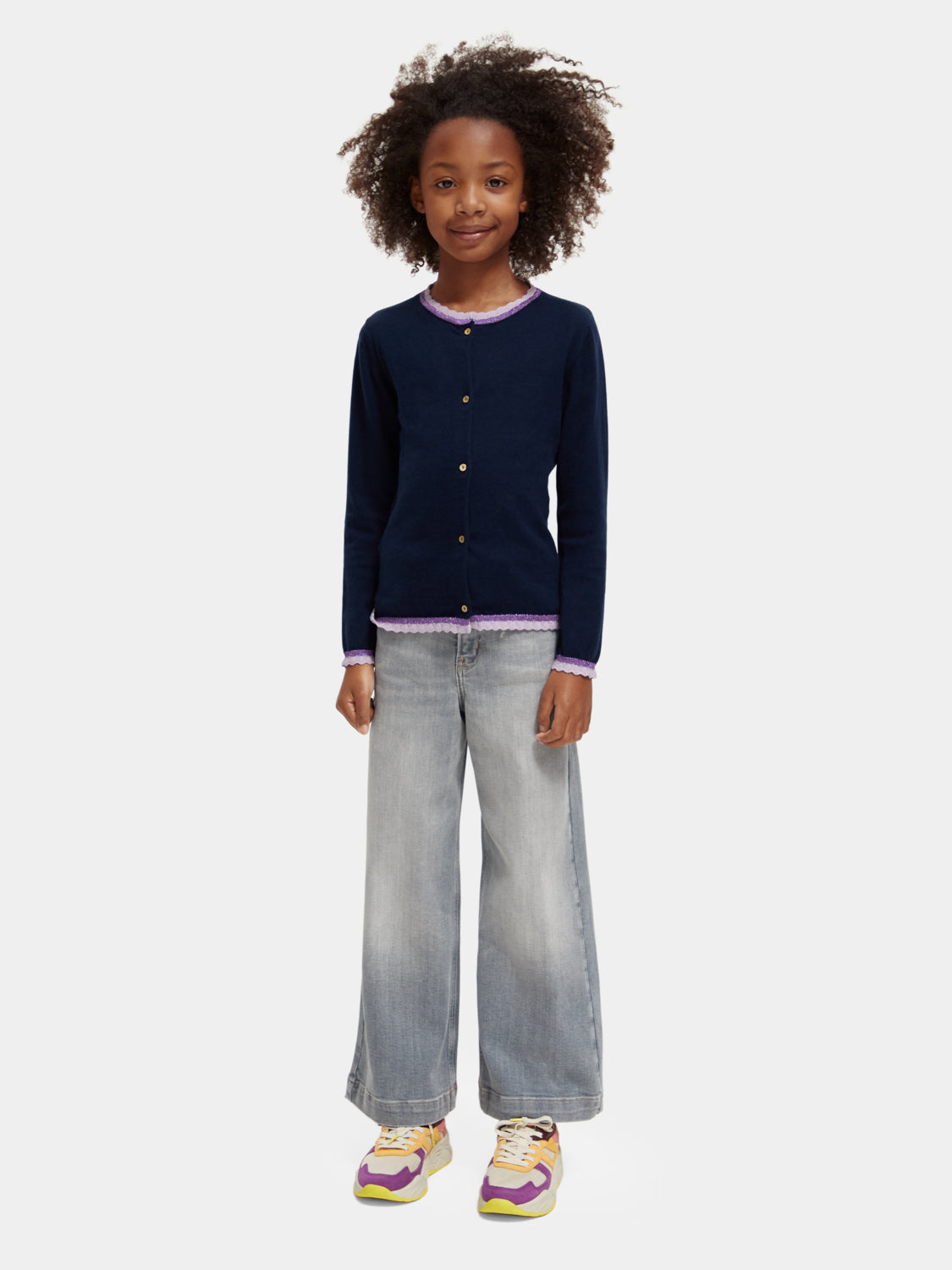 Kids Lightweight glitter tipping cardigan Scotch Soda AU