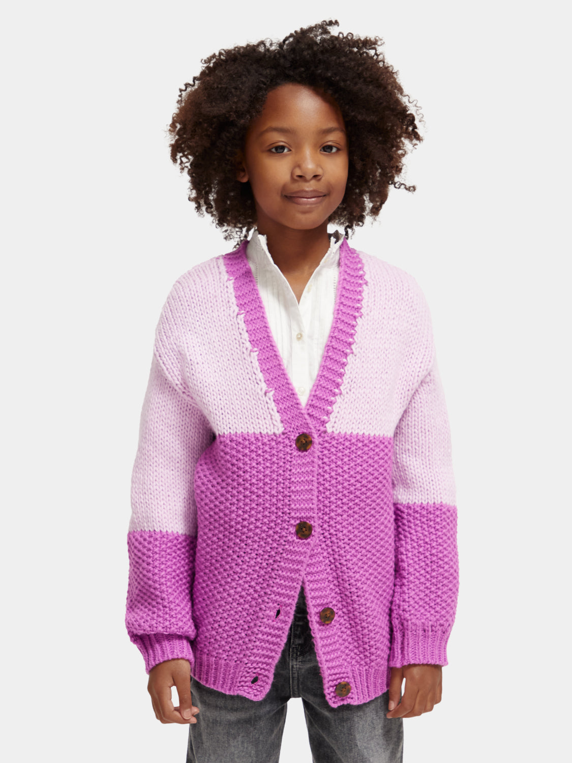 Kids - Knitted colourblock cardigan - Scotch & Soda AU