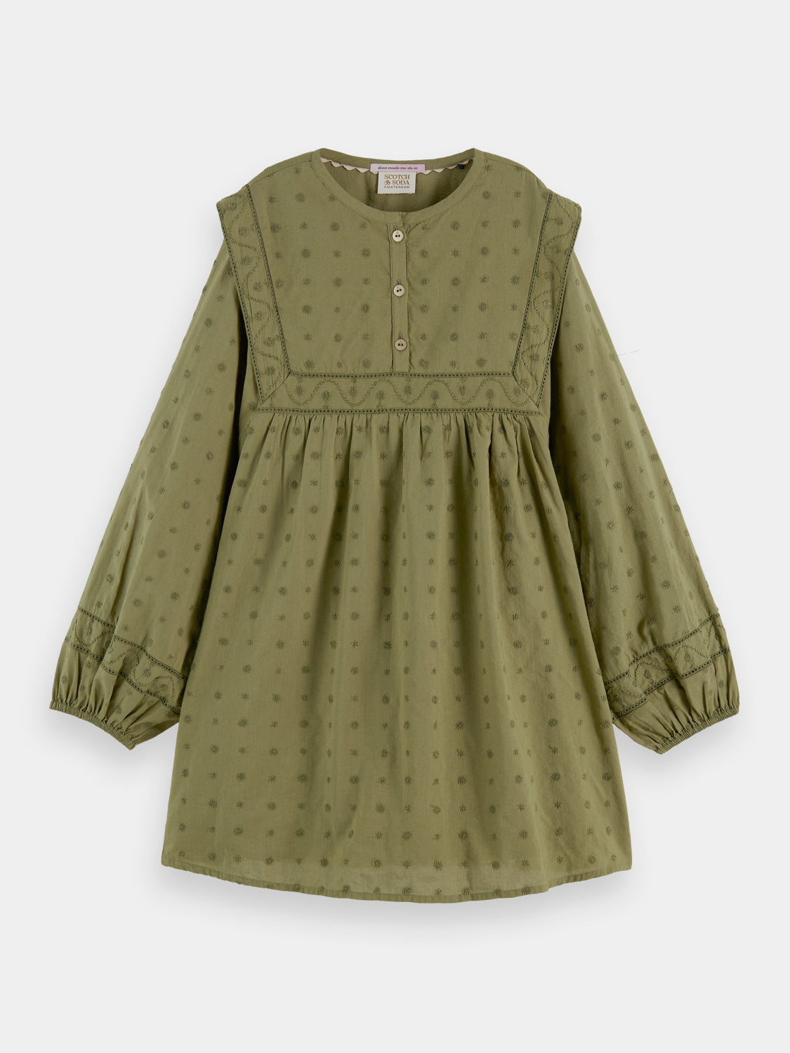 Kids - Broderie anglaise panel dress - Scotch & Soda AU