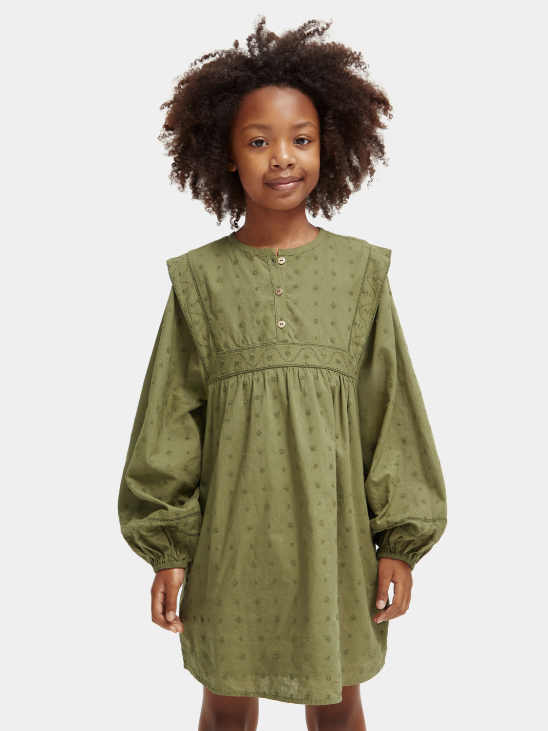 Kids - Broderie anglaise panel dress - Scotch & Soda AU