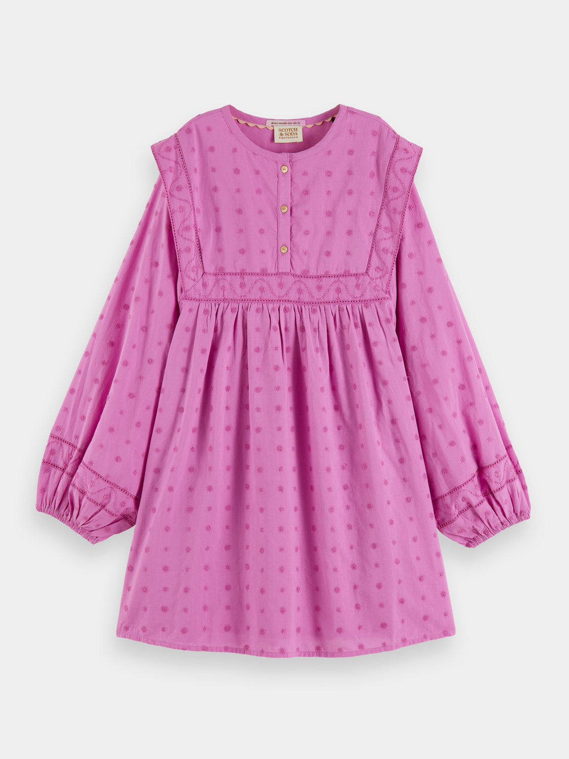 Kids - Broderie anglaise panel dress - Scotch & Soda AU