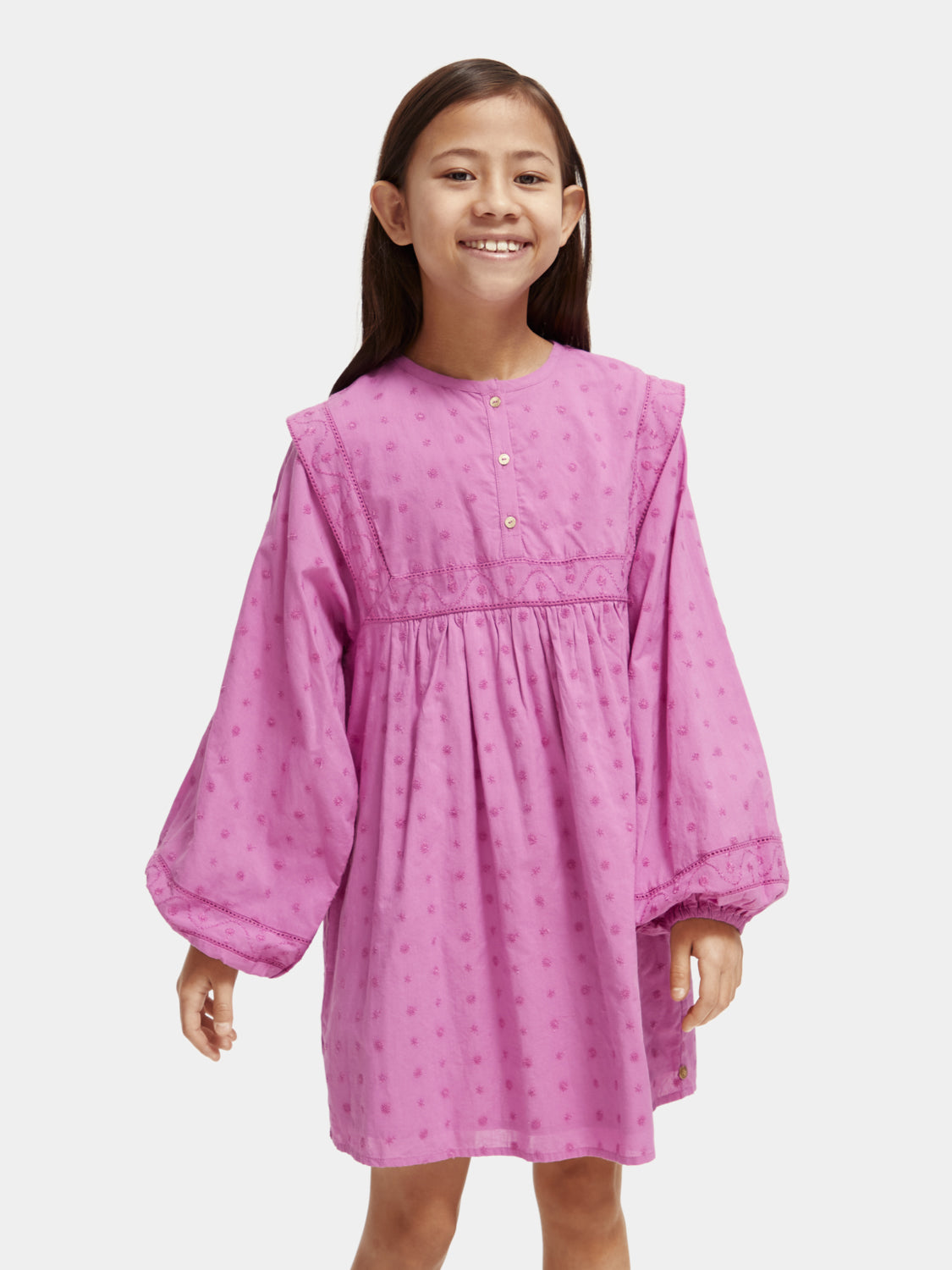 Kids - Broderie anglaise panel dress - Scotch & Soda AU