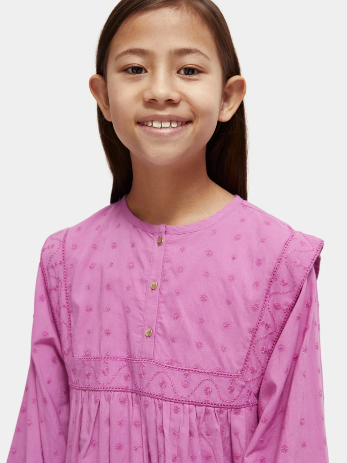 Kids - Broderie anglaise panel dress - Scotch & Soda AU