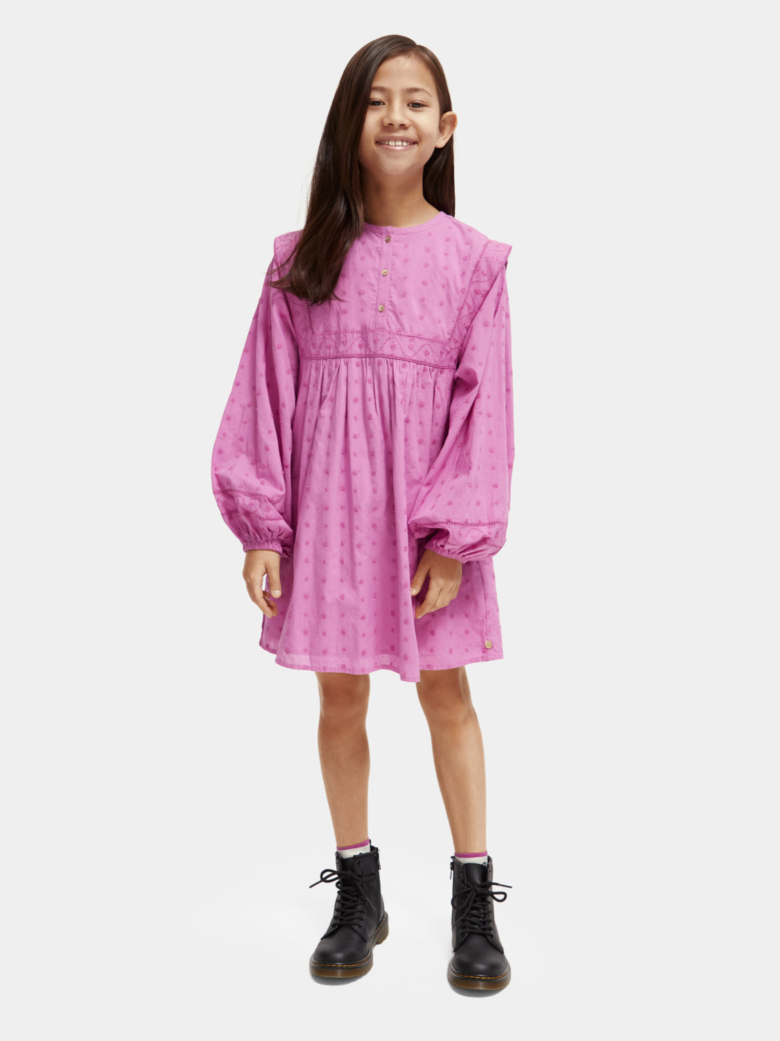 Kids - Broderie anglaise panel dress - Scotch & Soda AU