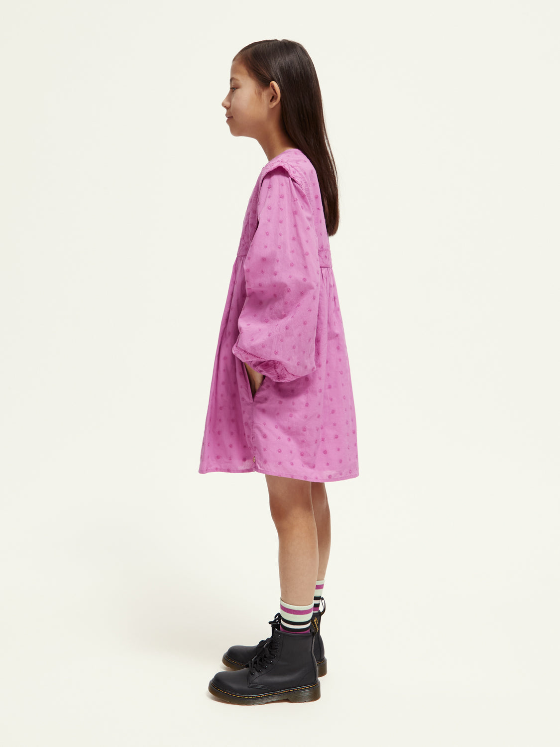 Kids - Broderie anglaise panel dress - Scotch & Soda AU