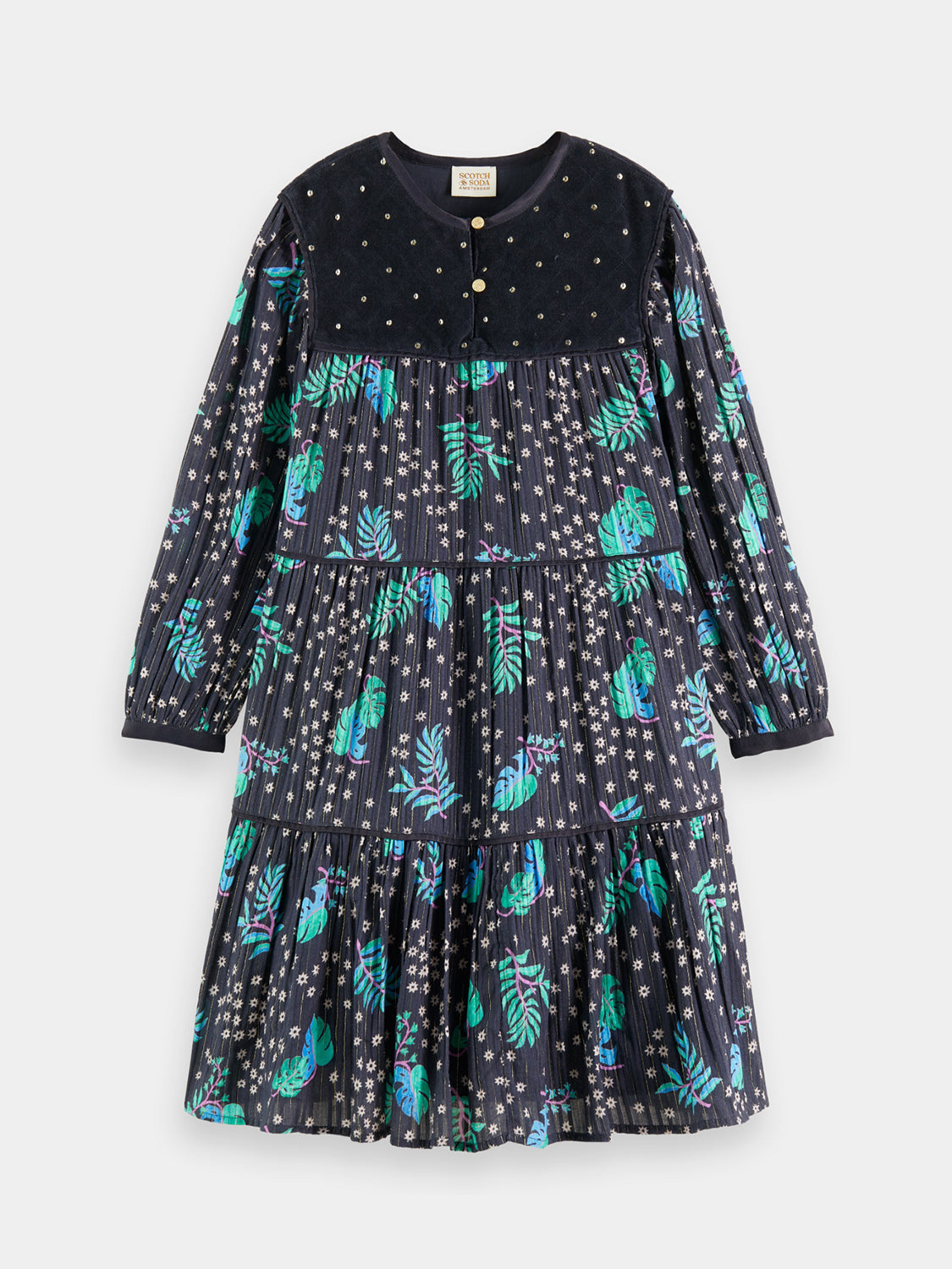 Kids - Printed velvet dress