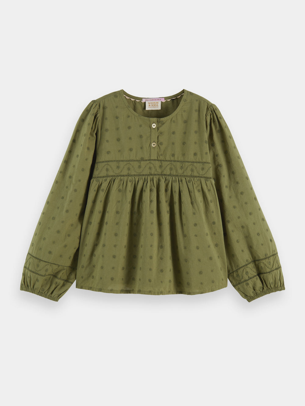 Kids - Broderie anglaise panelled top - Scotch & Soda AU