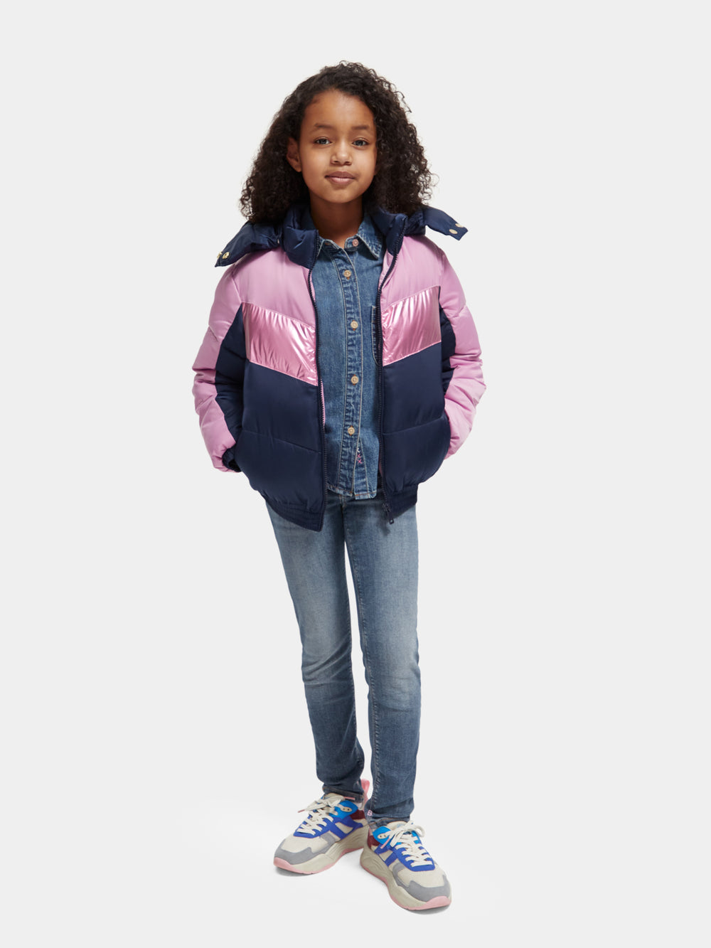 Kids - Metallic colourblock jacket - Scotch & Soda AU