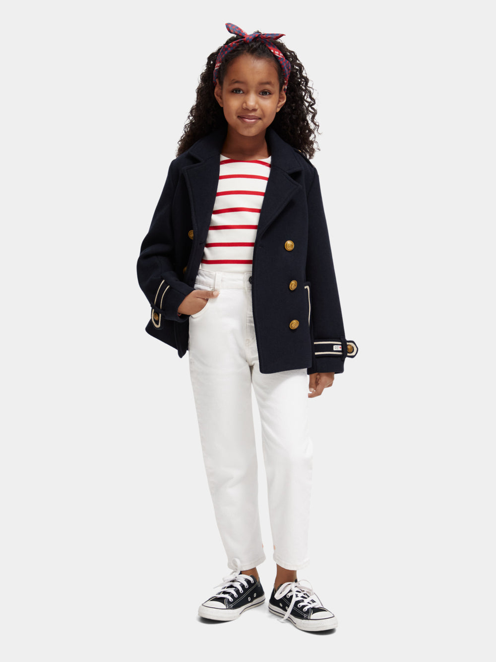 Kids - Wool-blend classic caban jacket - Scotch & Soda AU