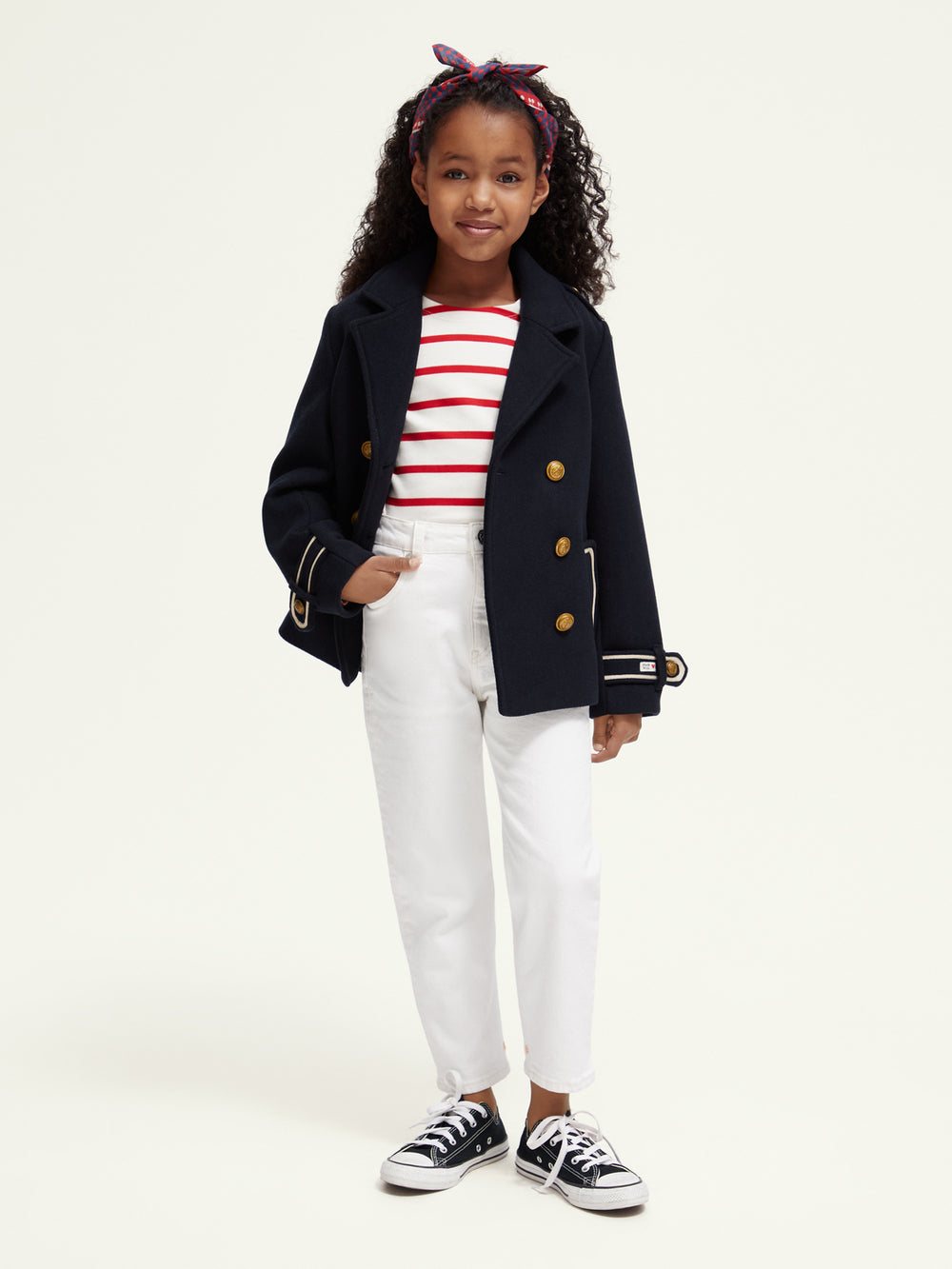 Kids - Wool-blend classic caban jacket - Scotch & Soda AU