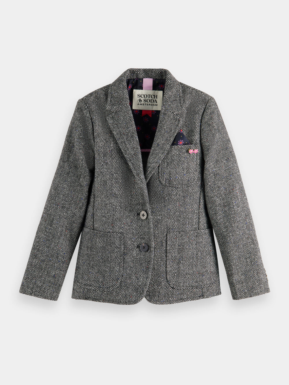 Kids - Wool-blend herringbone blazer - Scotch & Soda AU