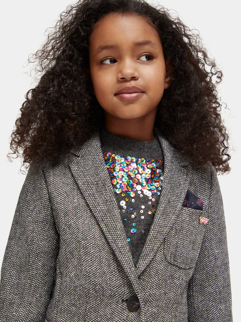 Kids - Wool-blend herringbone blazer - Scotch & Soda AU