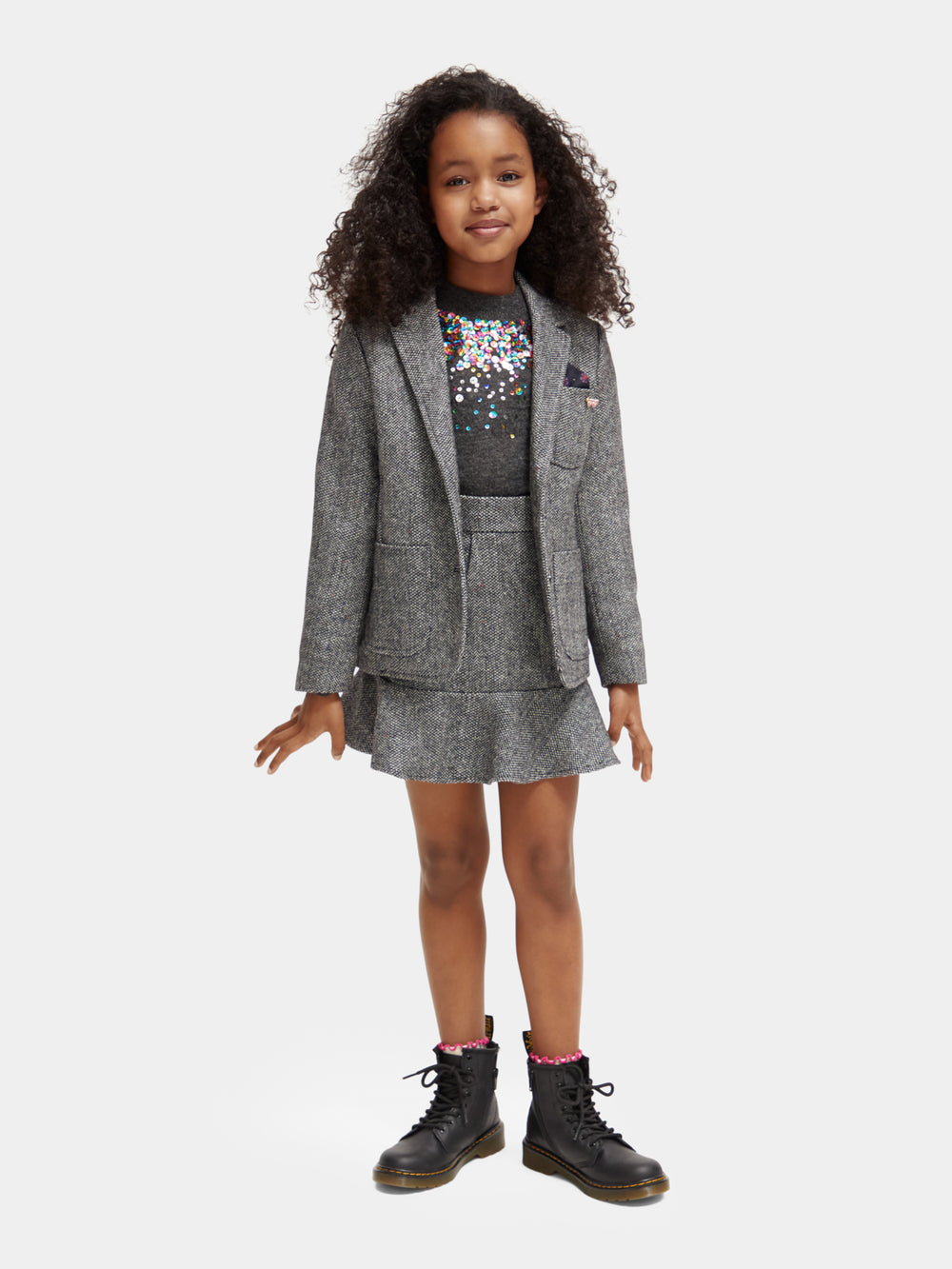 Kids - Wool-blend herringbone blazer - Scotch & Soda AU