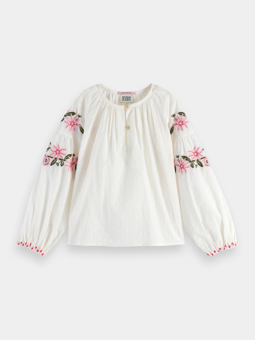 Long-sleeved floral embroidered shirt - Scotch & Soda AU