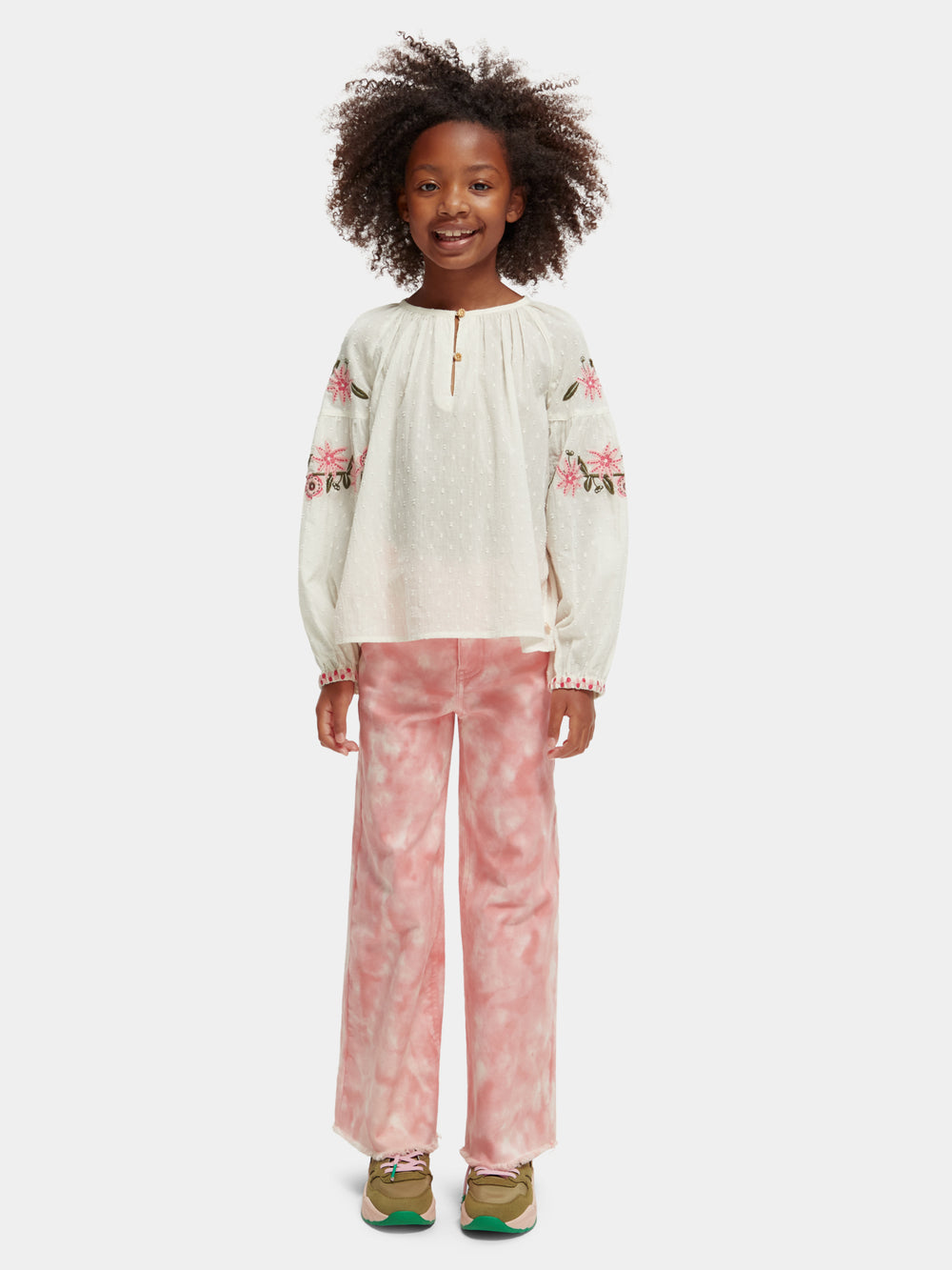 Long-sleeved floral embroidered shirt - Scotch & Soda AU