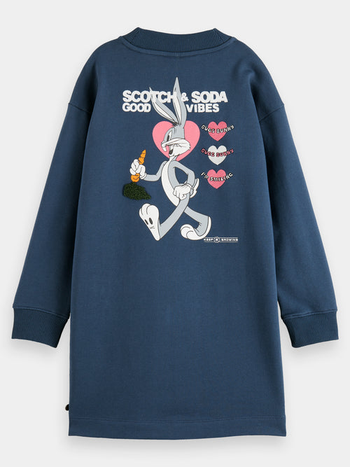 Looney Tunes x Scotch & Soda embroidered artwork mini sweat dress - Scotch & Soda AU