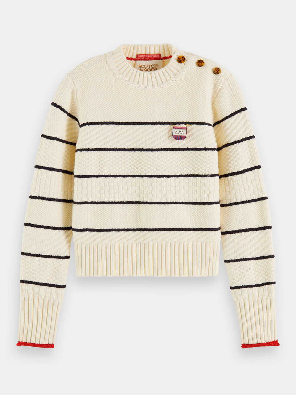 Organic cotton shoulder-button sweater - Scotch & Soda AU