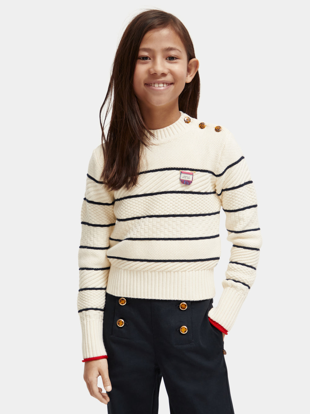 Organic cotton shoulder-button sweater - Scotch & Soda AU