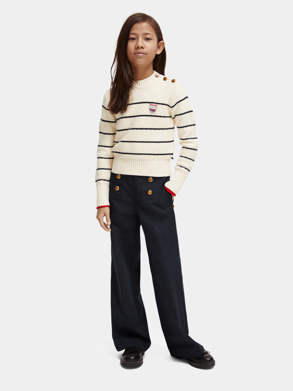 Organic cotton shoulder-button sweater - Scotch & Soda AU