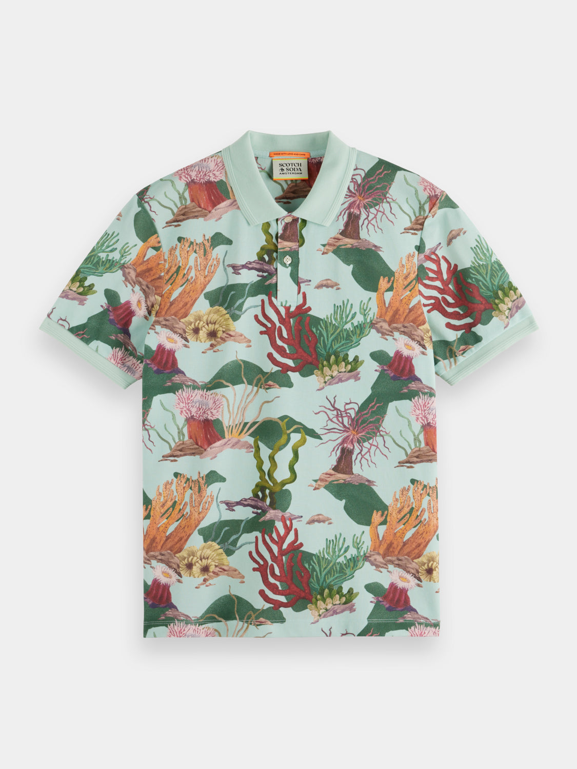 Coral reef camo printed polo shirt - Scotch & Soda AU