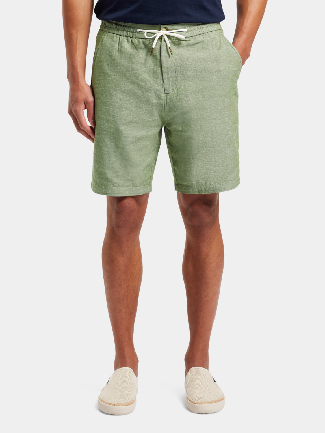 Fave cotton-linen twill shorts - Scotch & Soda AU