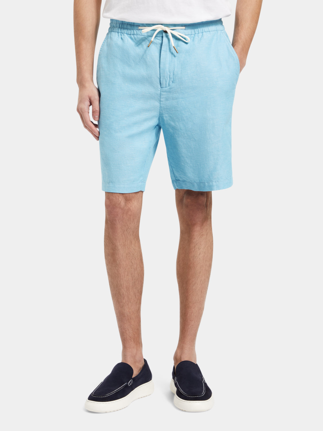 Fave cotton-linen twill shorts - Scotch & Soda AU