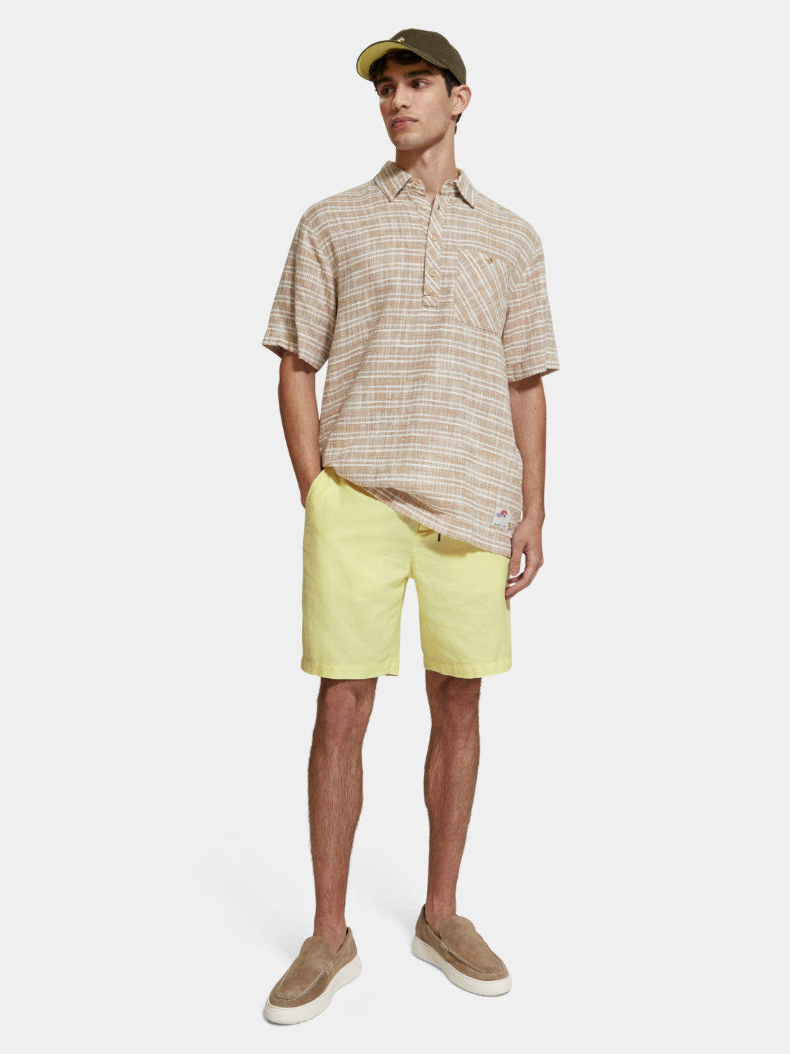 Fave cotton-linen twill shorts - Scotch & Soda AU