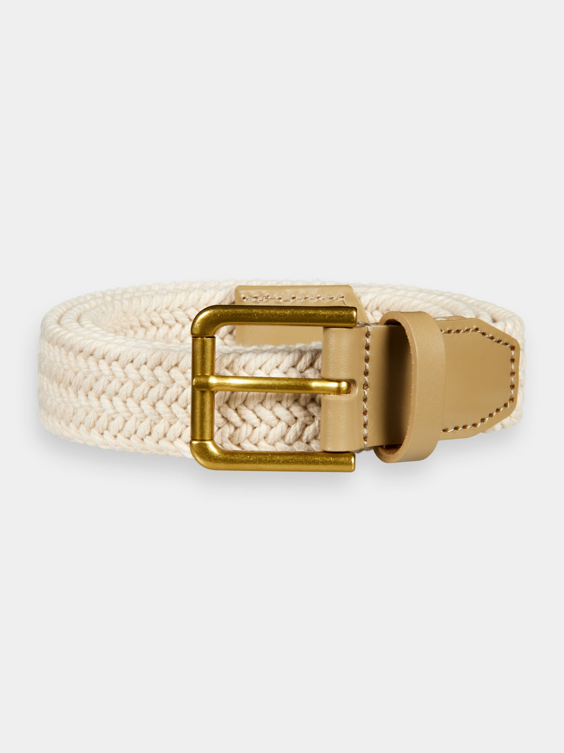 Leather trimmed canvas cord belt - Scotch & Soda AU