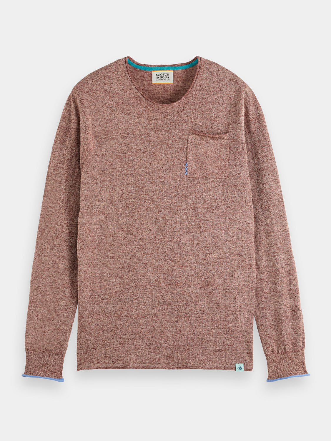 Linen-cotton crewneck pullover - Scotch & Soda AU