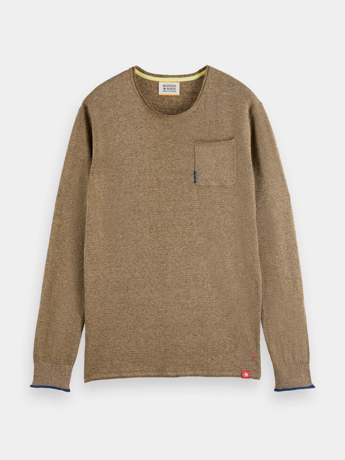 Linen-cotton crewneck pullover - Scotch & Soda AU