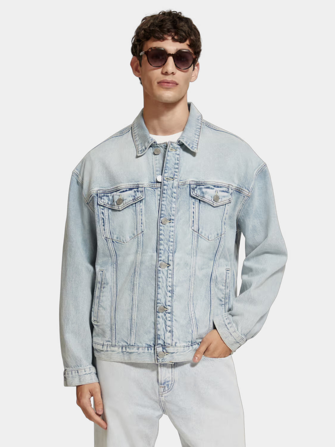 Scotch and Soda store White Denim Trucker Jacket