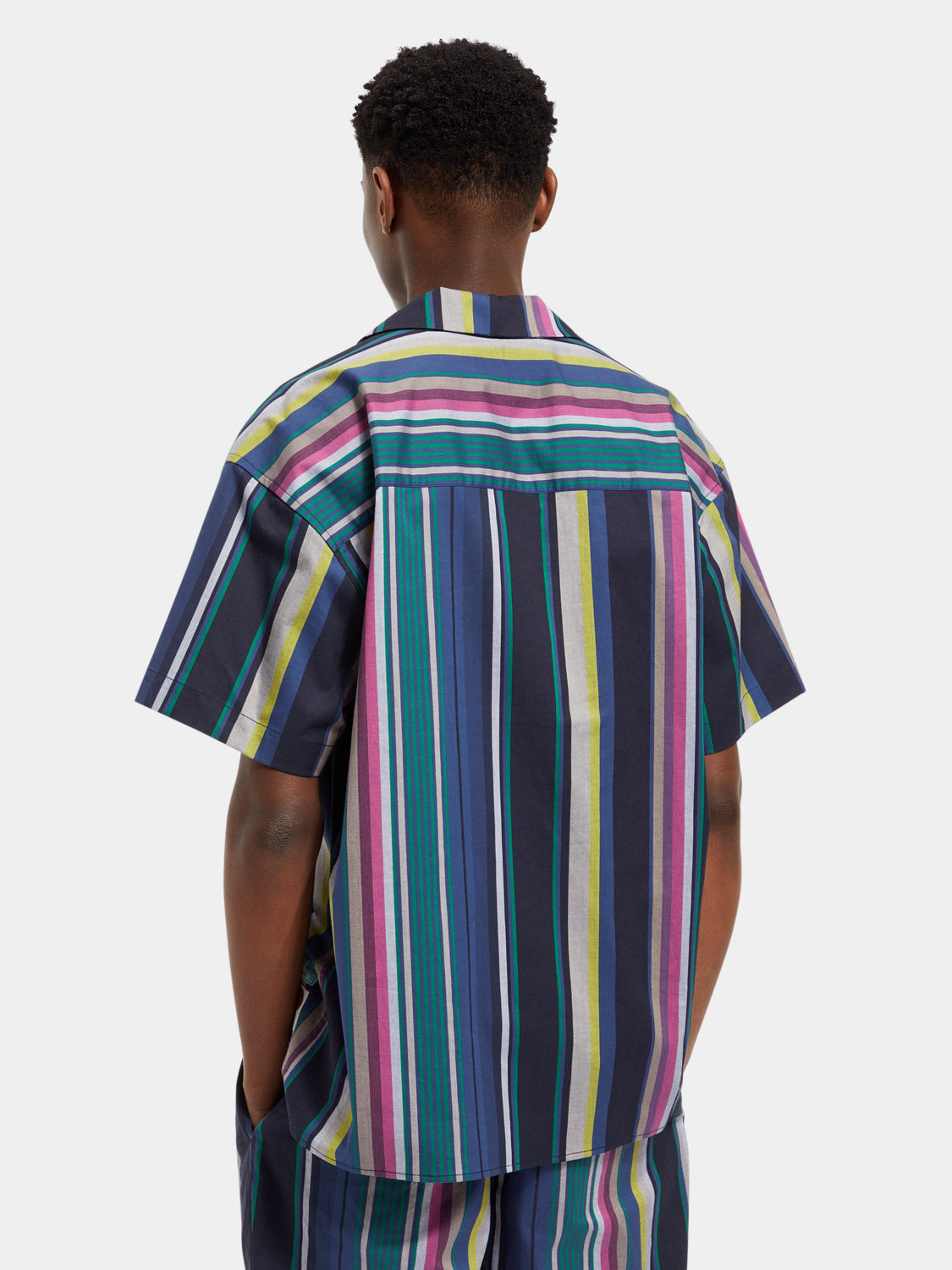 Multicolour striped poplin Hawaii shirt - Scotch & Soda AU