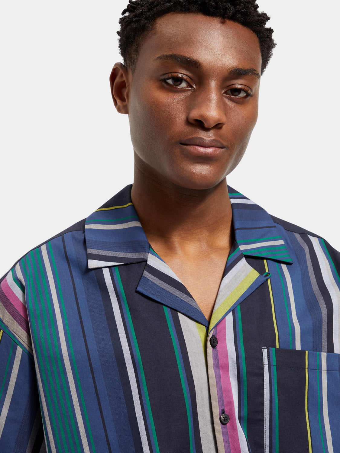 Multicolour striped poplin Hawaii shirt - Scotch & Soda AU