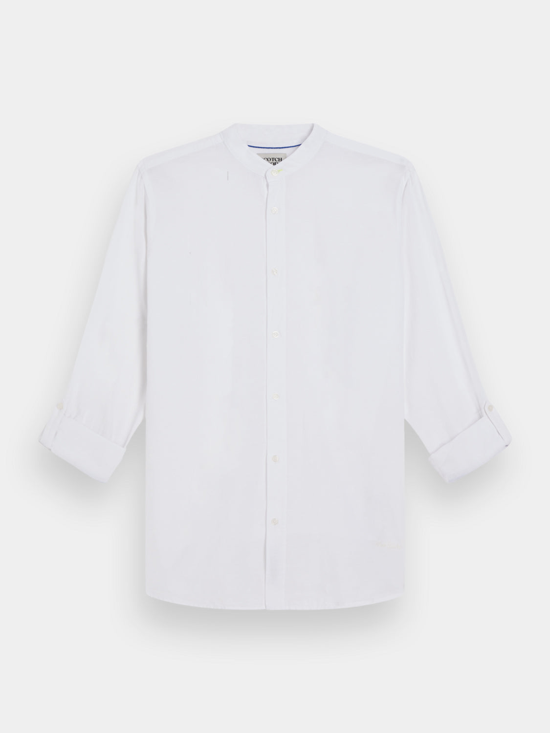 Collarless cotton-linen shirt - Scotch & Soda AU