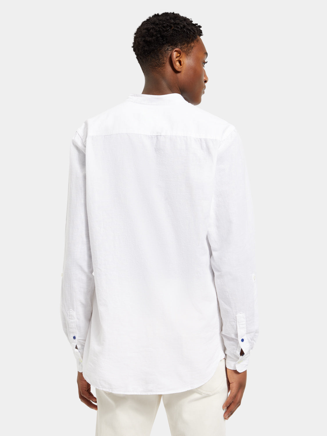 Collarless cotton-linen shirt - Scotch & Soda AU