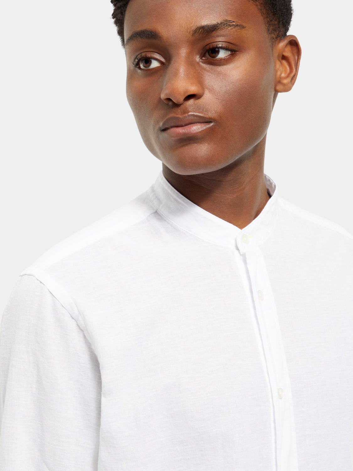 Collarless cotton-linen shirt - Scotch & Soda AU