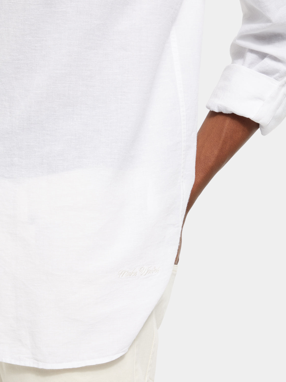 Collarless cotton-linen shirt - Scotch & Soda AU