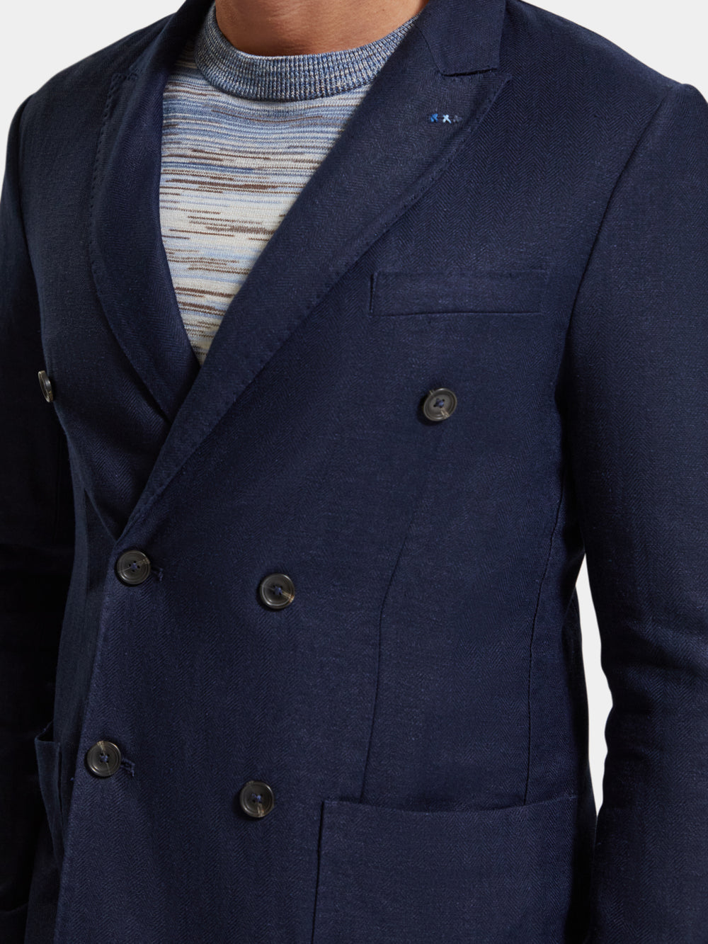 Double-breasted herringbone blazer - Scotch & Soda AU