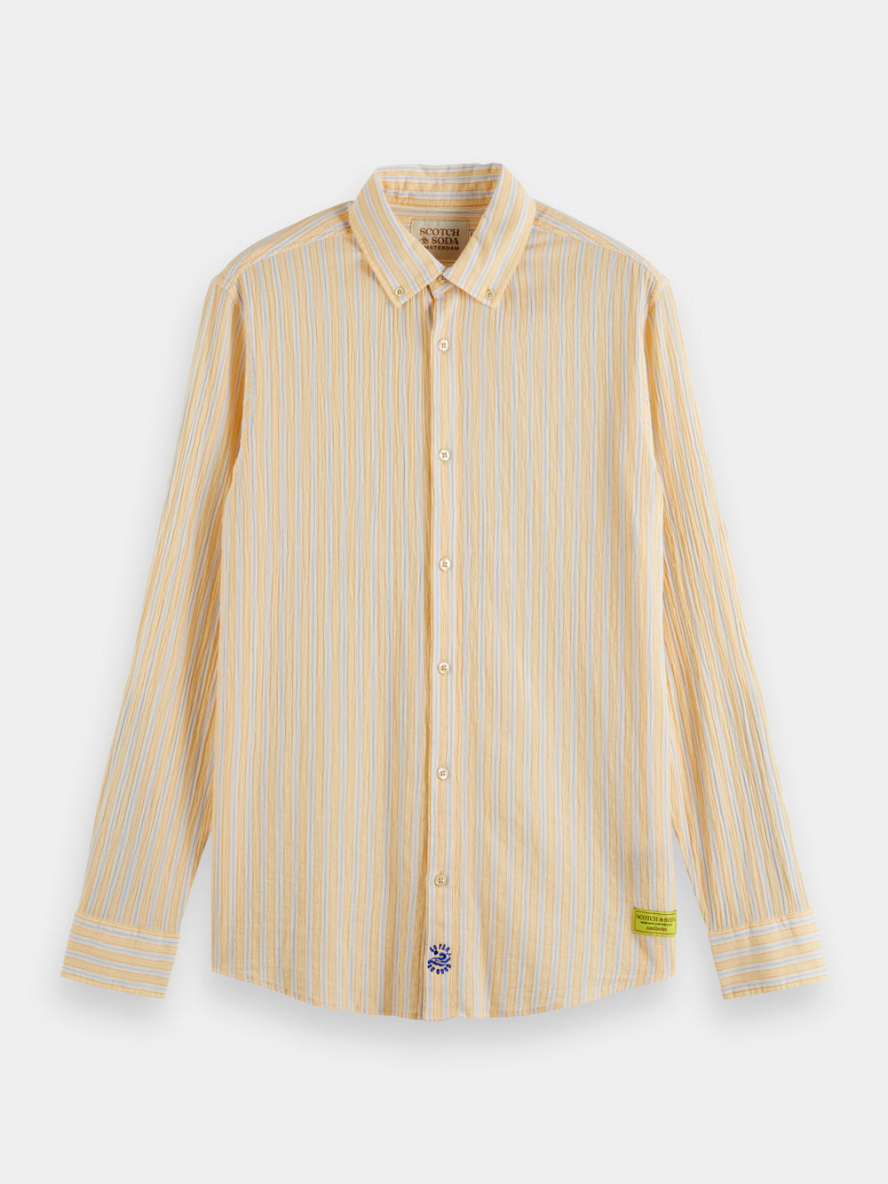 Regular-fit crinkle stripe shirt - Scotch & Soda AU