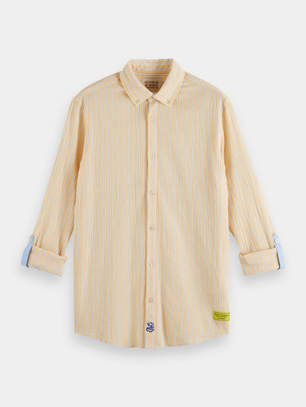 Regular-fit crinkle stripe shirt - Scotch & Soda AU