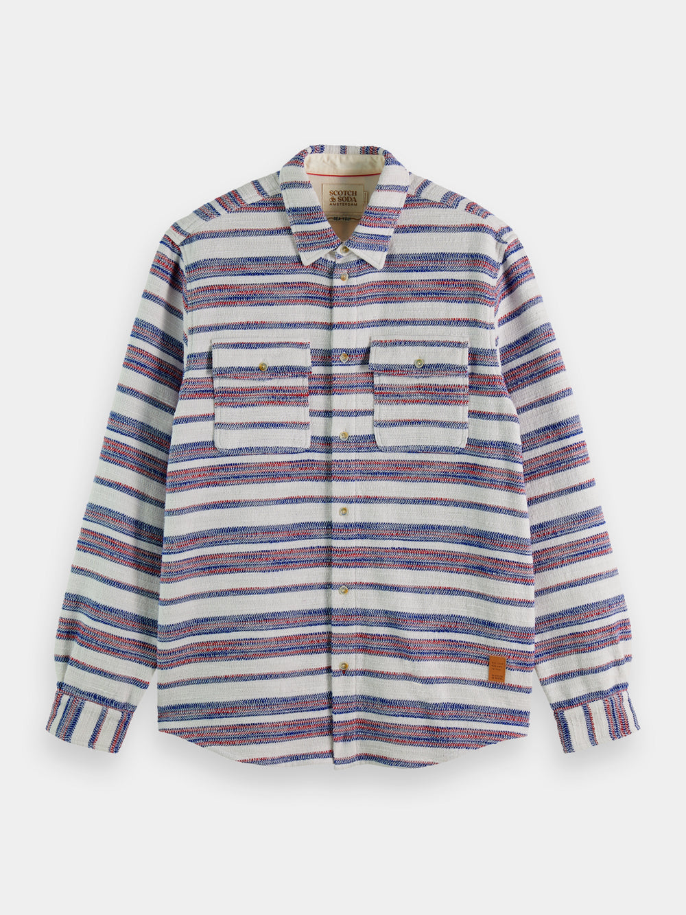 Regular-fit basket-woven stripe shirt - Scotch & Soda AU