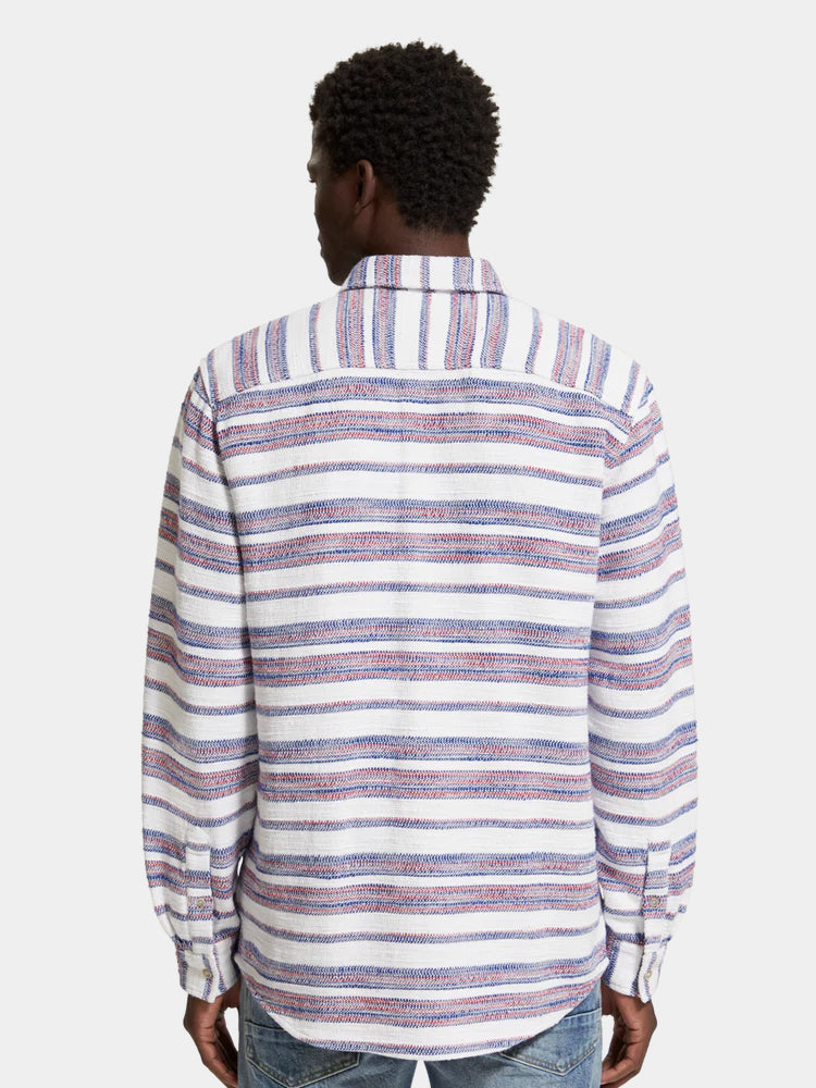 Regular-fit basket-woven stripe shirt - Scotch & Soda AU