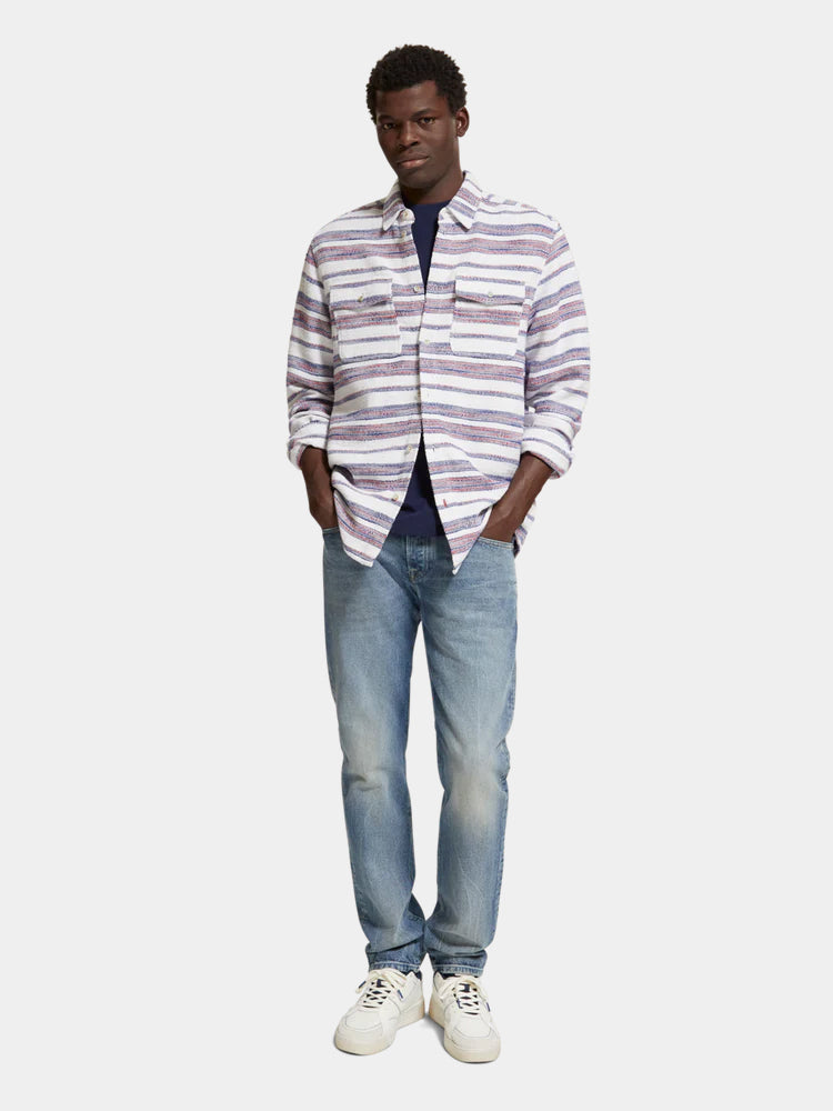 Regular-fit basket-woven stripe shirt - Scotch & Soda AU