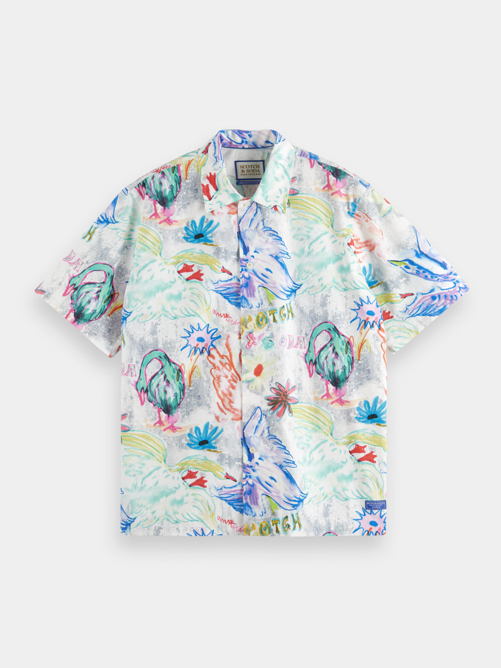 Swan print poplin shirt - Scotch & Soda AU