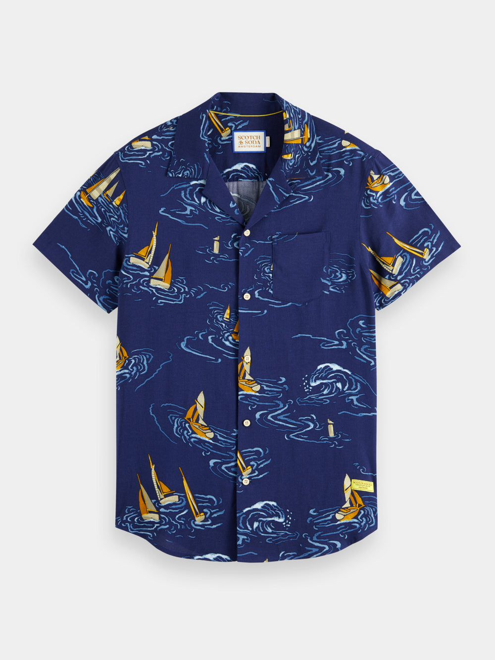 Regular-fit printed camp shirt - Scotch & Soda AU