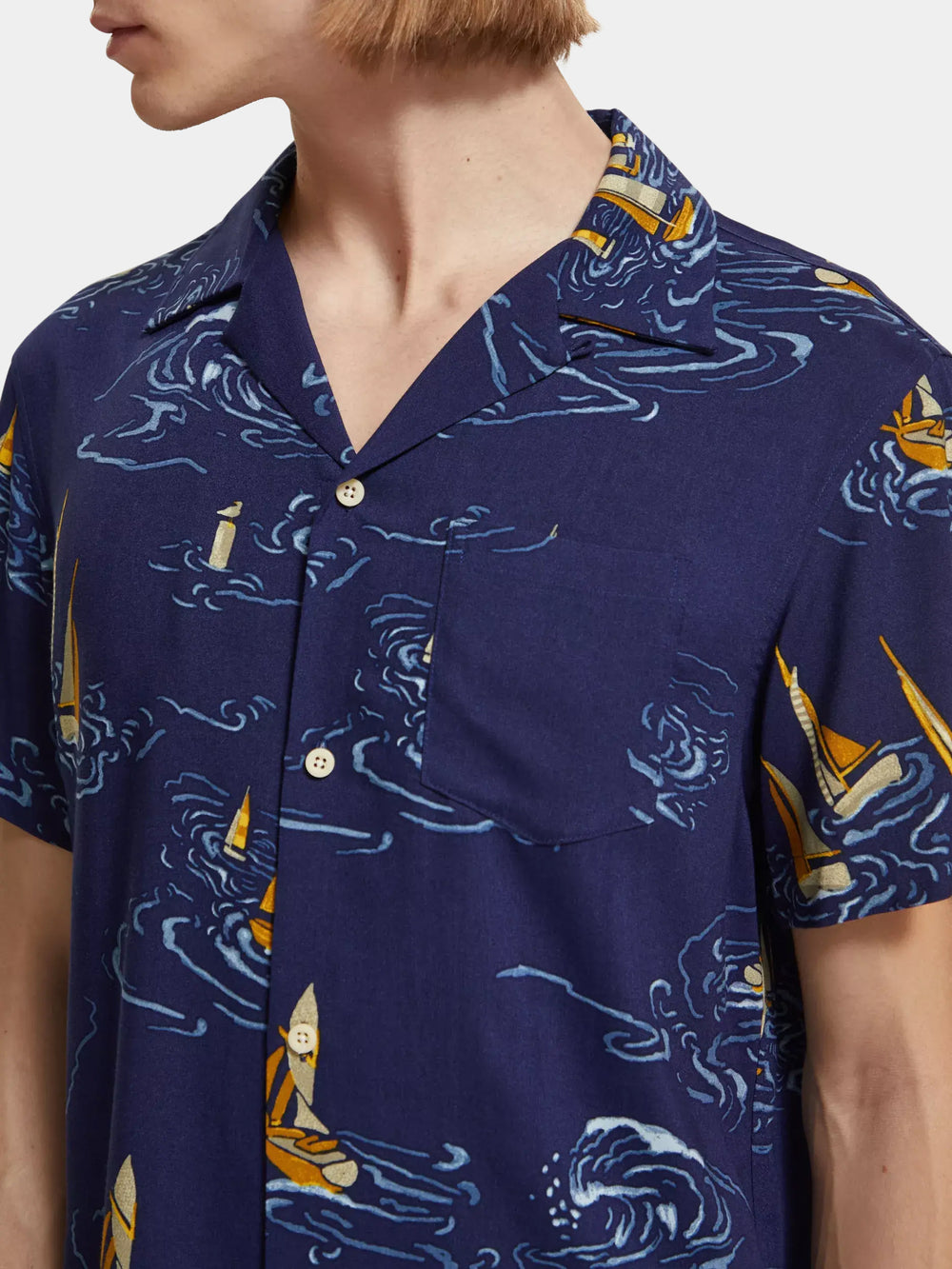 Regular-fit printed camp shirt - Scotch & Soda AU